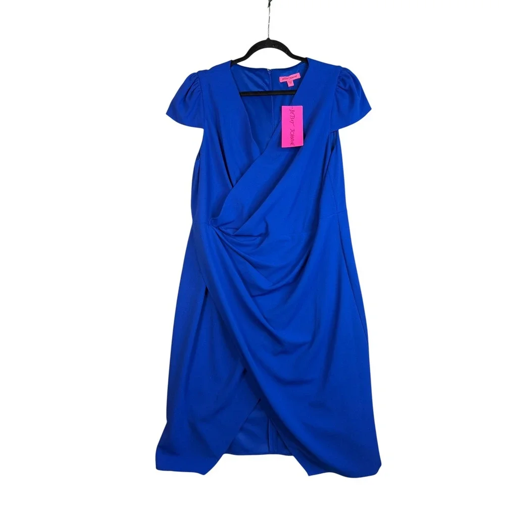 betsey johnson blue silk dress Betsey Johnson Cobalt Blue Silk Dress - Sz 6 - Beautiful Sexy Design!